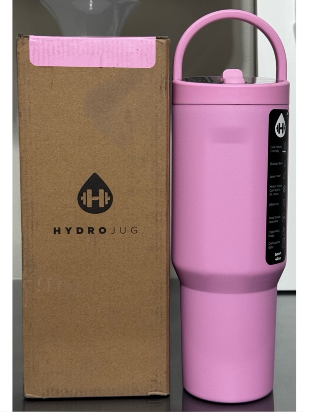 HydroJug 40oz Sport‎ Water Bottle, BLUSH PINK